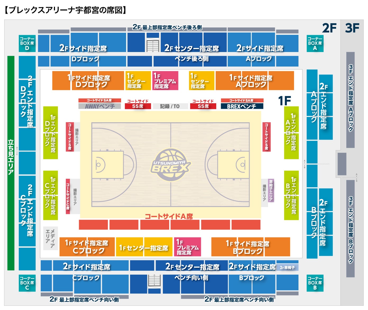 ブレックスアリーナ宇都宮 全席図 ブレックスアリーナ宇都宮 全席図