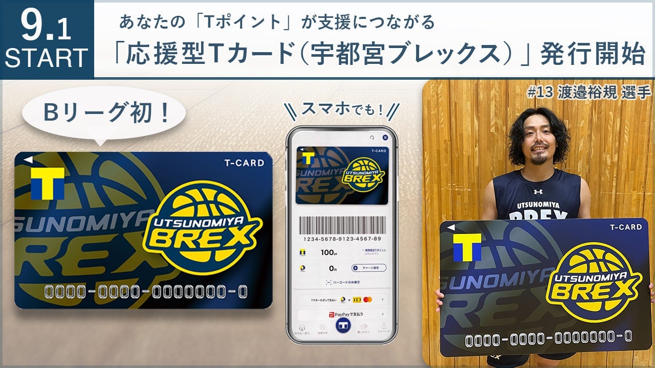 応援型Tカード(宇都宮ブレックス)発行開始