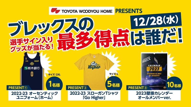 一番多く得点するブレックスの選手を予想しよう！