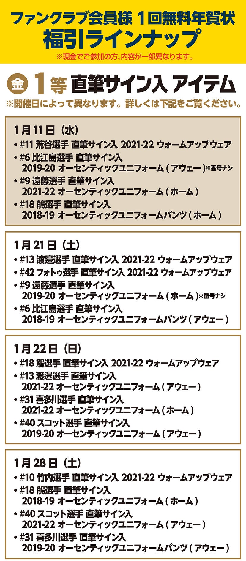 1/11(水)発売】新グッズのお知らせと「BREXガラガラ新春福引」開催について | 宇都宮ブレックス